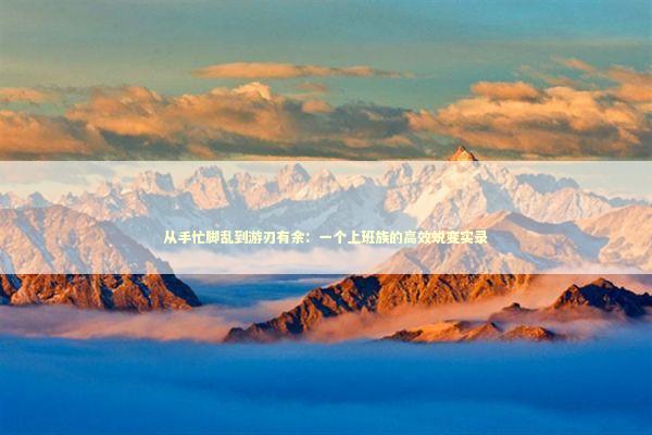 从手忙脚乱到游刃有余：一个上班族的高效蜕变实录